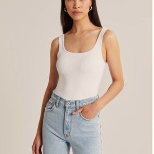 Abercrombie Soft Matte Seamless White Squareneck Top